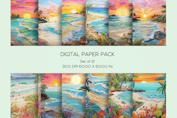 Review: 3D Beach Landscape Embroidery Paper Set