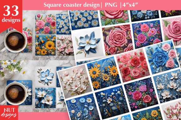 Review: 3D Flowers Square Coaster Embroidery