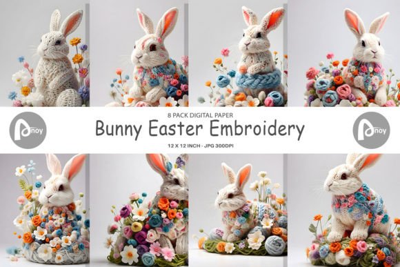 Review: Digital Paper Bunny Easter Embroidery for Real Projects