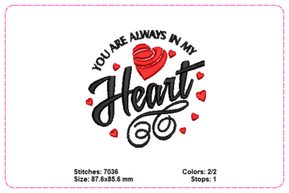 Review: You Are Always Heart Embroidery Designs
